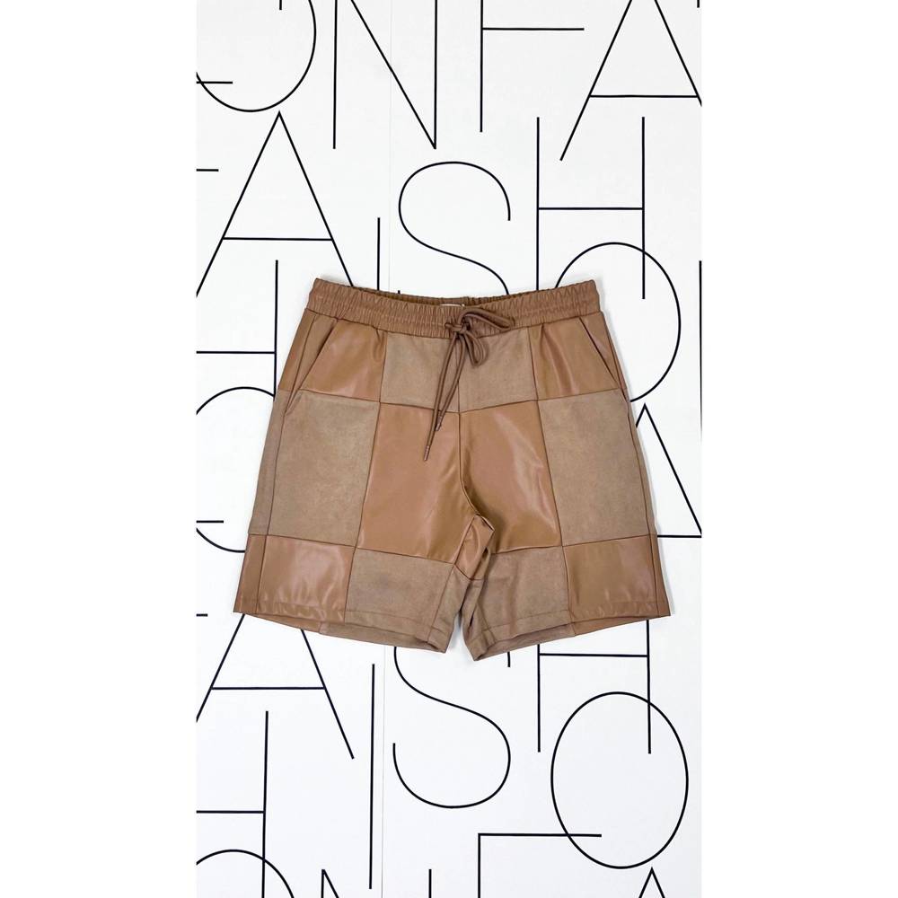 NEW EPTM men's checker shorts in brown
